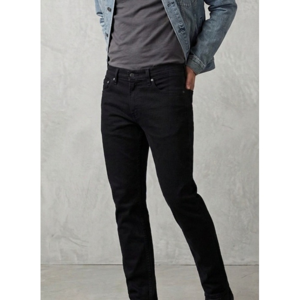 Levi's 512 Slim Taper Black Denim Jeans Mens 33x30